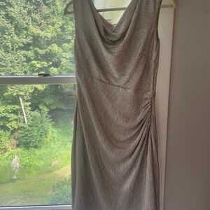 Ralph Lauren Metallic Silver Midi Dress
